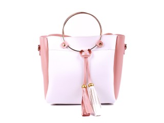 Iconic T-Pink and White Handbag